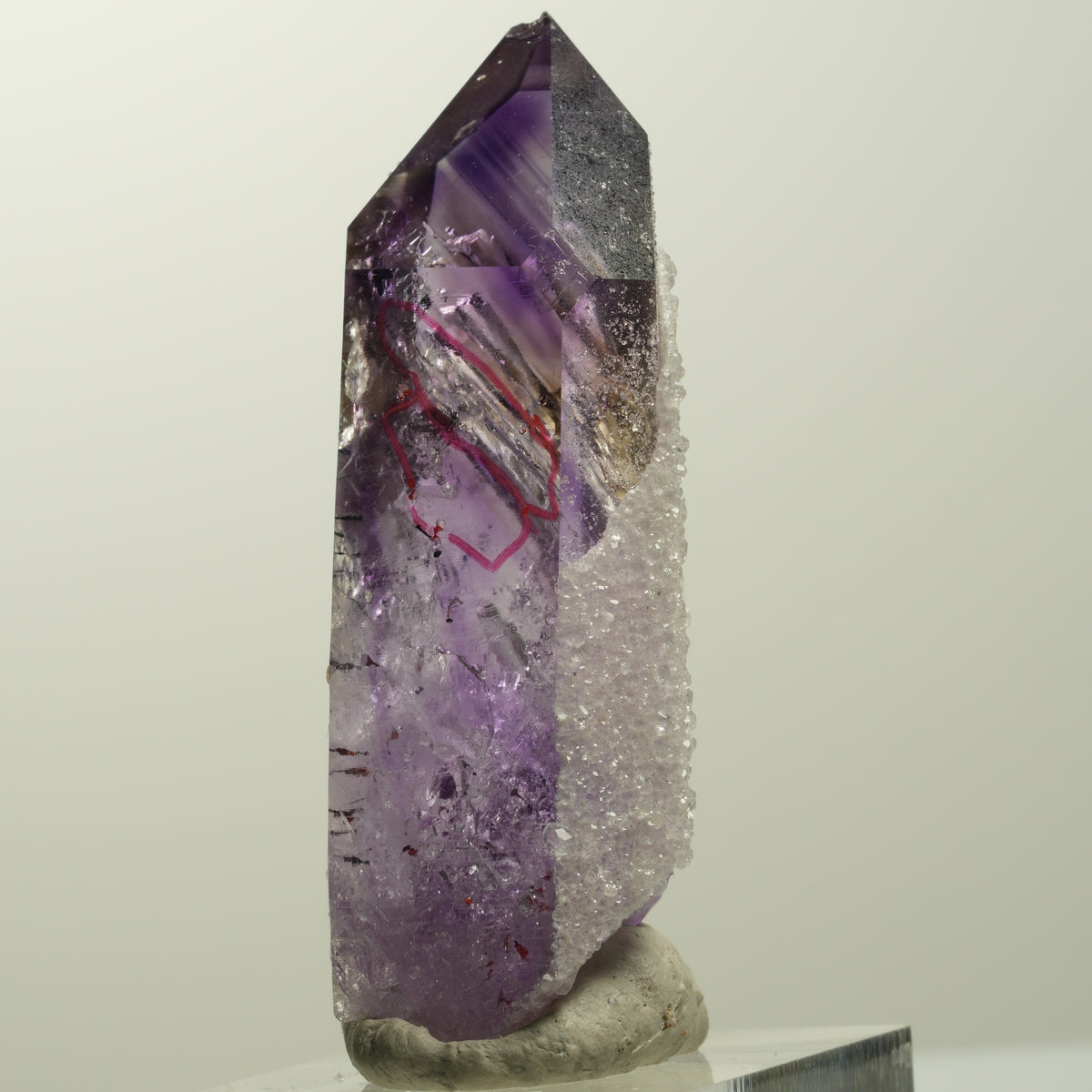 Enhydro Harlekin Skelett Phantom Amethyst Analcim, 4x Blase Streep Mine Namibia 55*24*20mm #15053