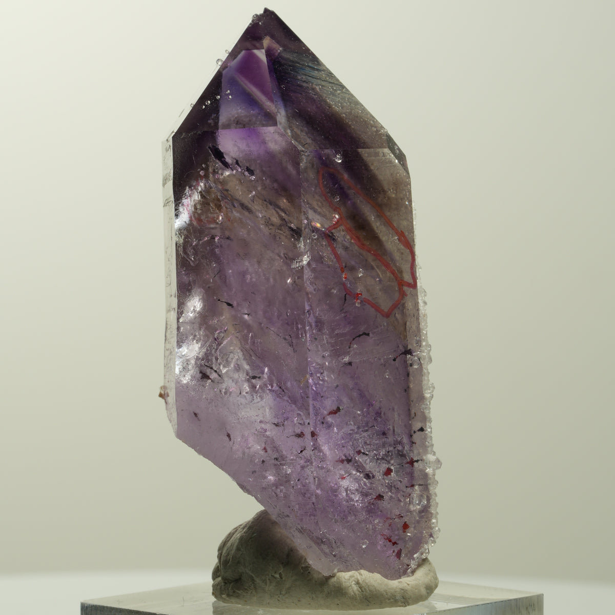 Enhydro Harlekin Skelett Phantom Amethyst Analcim, 4x Blase Streep Mine Namibia 55*24*20mm #15053