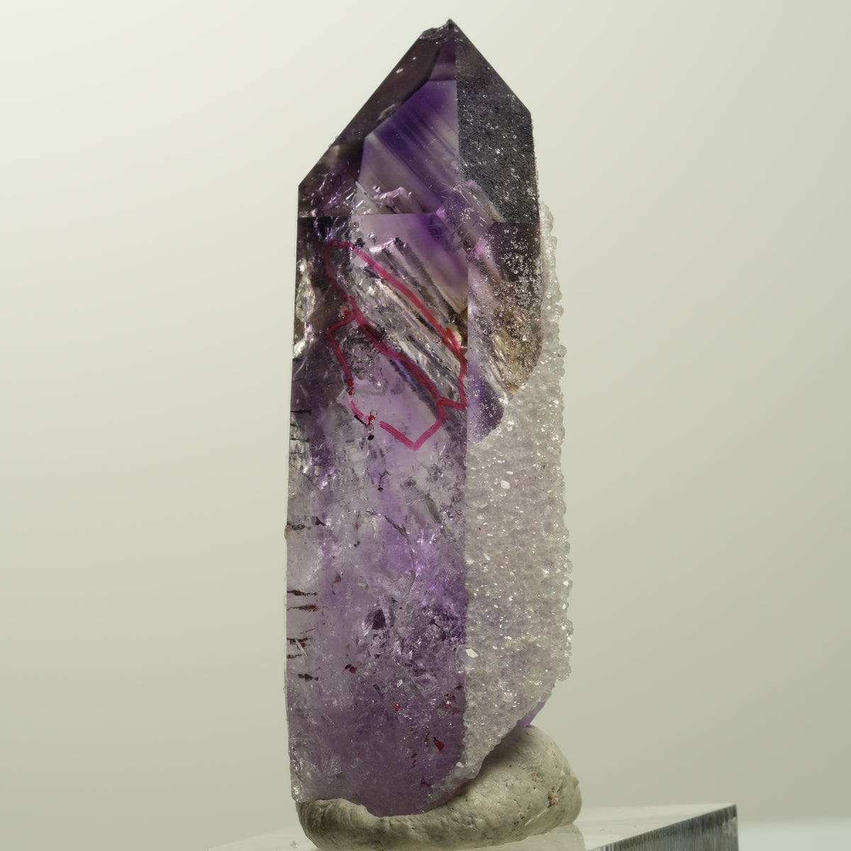 Enhydro Harlekin Skelett Phantom Amethyst Analcim, 4x Blase Streep Mine Namibia 55*24*20mm #15053