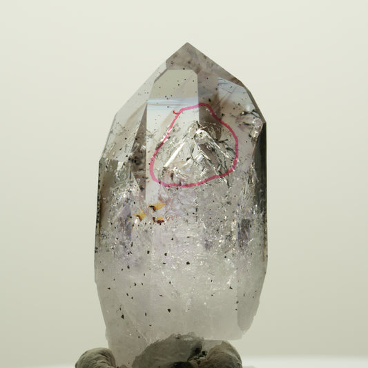 Enhydro Skelett Phantom Amethyst mit Hämatit, große Blase Streep Mine, Namibia 47*26*20mm #15054