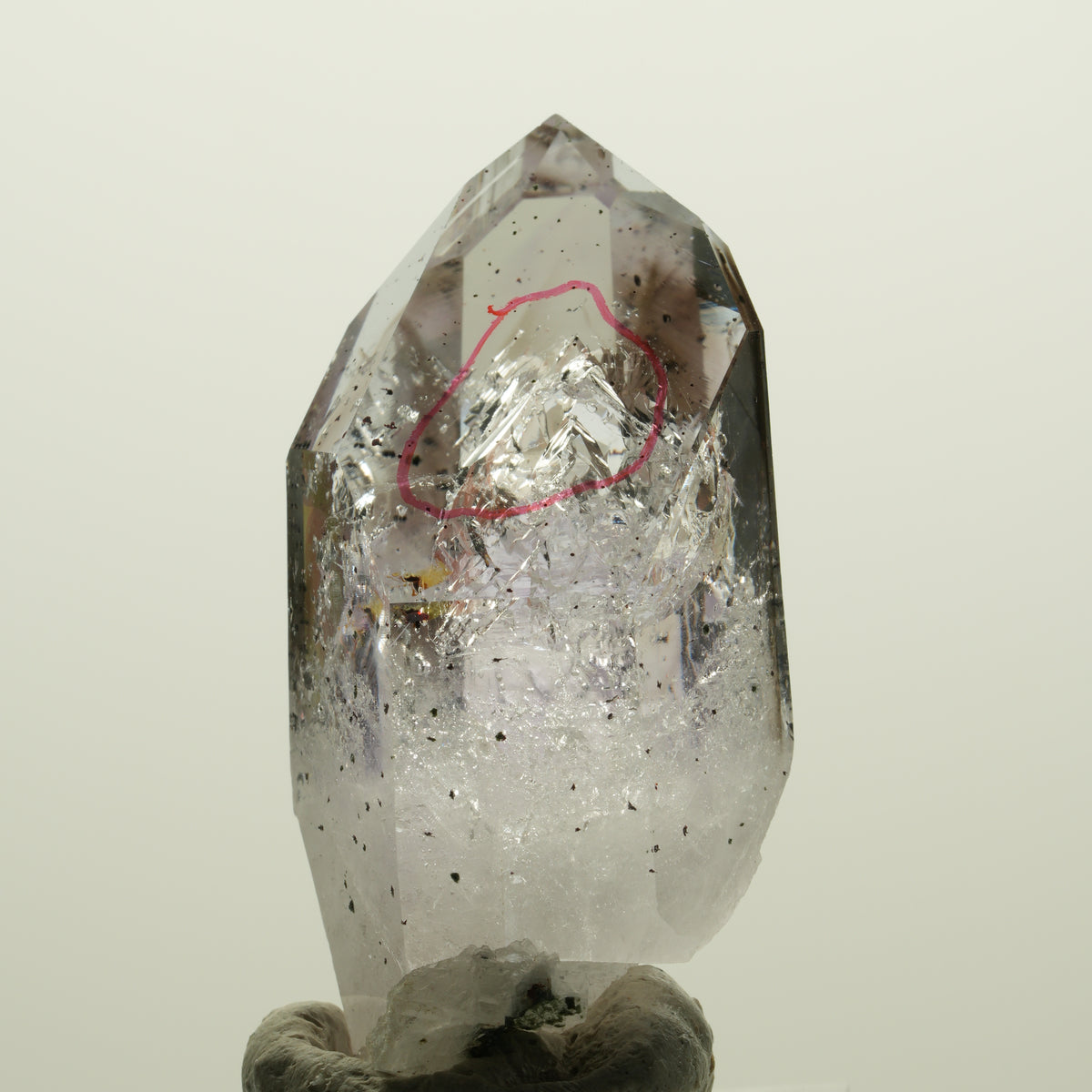 Enhydro Skelett Phantom Amethyst mit Hämatit, große Blase Streep Mine, Namibia 47*26*20mm #15054