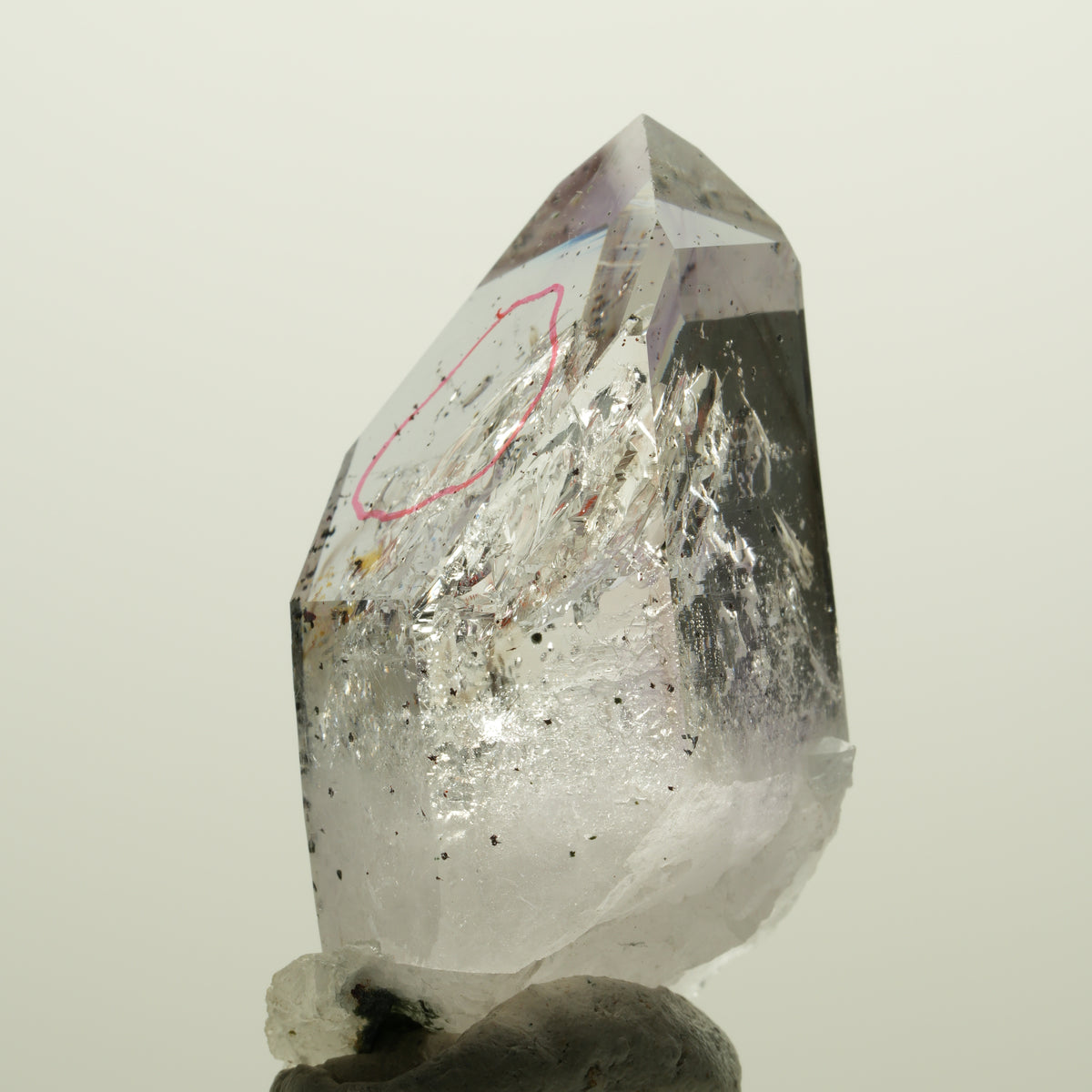 Enhydro Skelett Phantom Amethyst mit Hämatit, große Blase Streep Mine, Namibia 47*26*20mm #15054