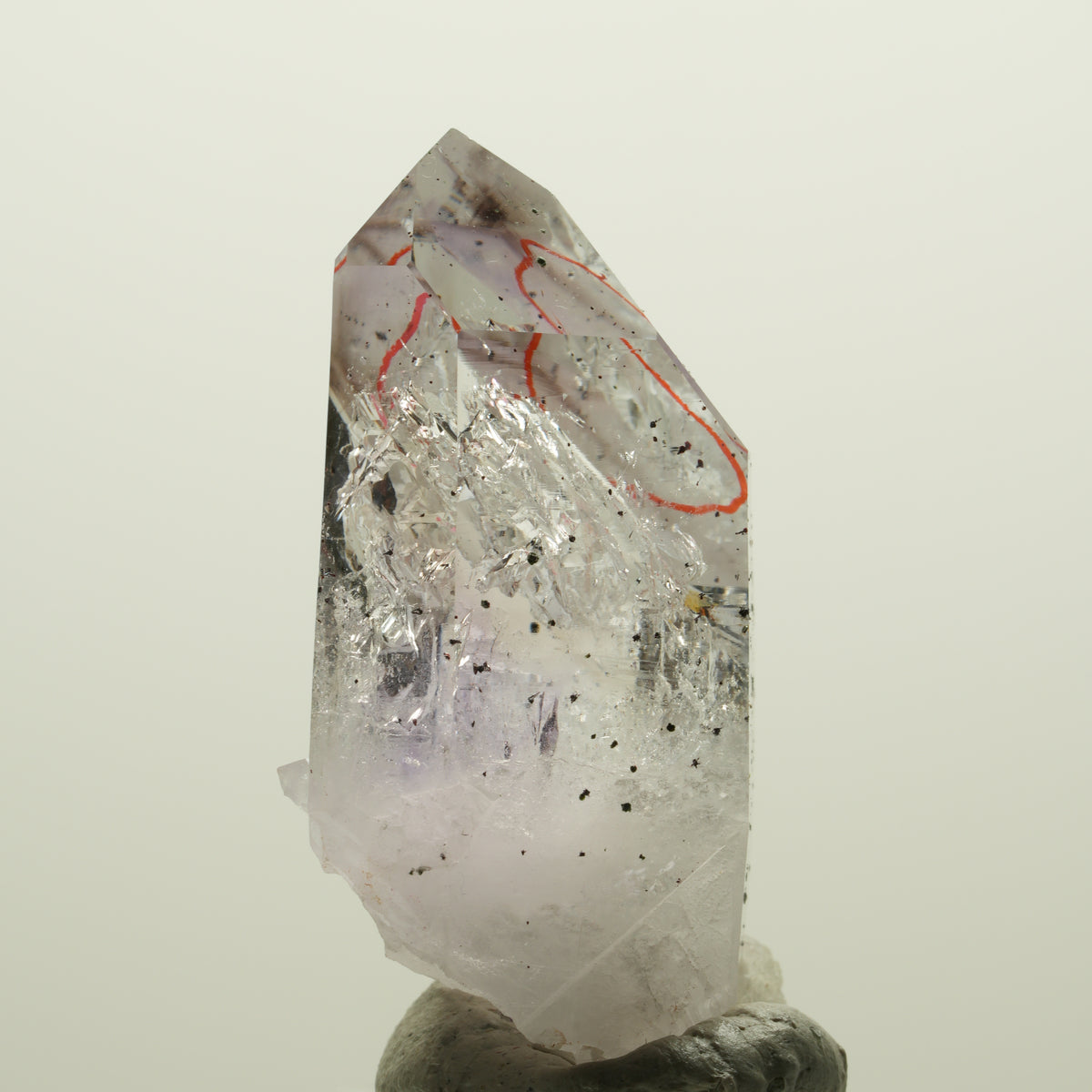 Enhydro Skelett Phantom Amethyst mit Hämatit, große Blase Streep Mine, Namibia 47*26*20mm #15054