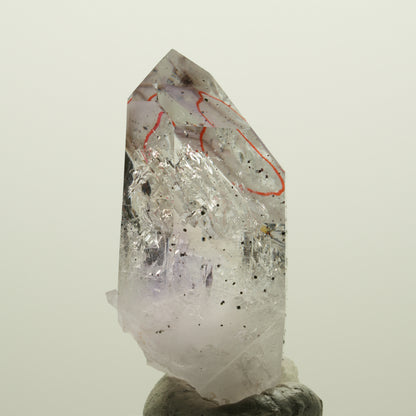 Enhydro Skelett Phantom Amethyst mit Hämatit, große Blase Streep Mine, Namibia 47*26*20mm #15054