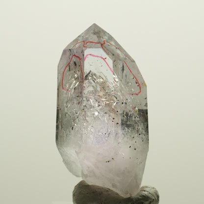 Enhydro Skelett Phantom Amethyst mit Hämatit, große Blase Streep Mine, Namibia 47*26*20mm #15054