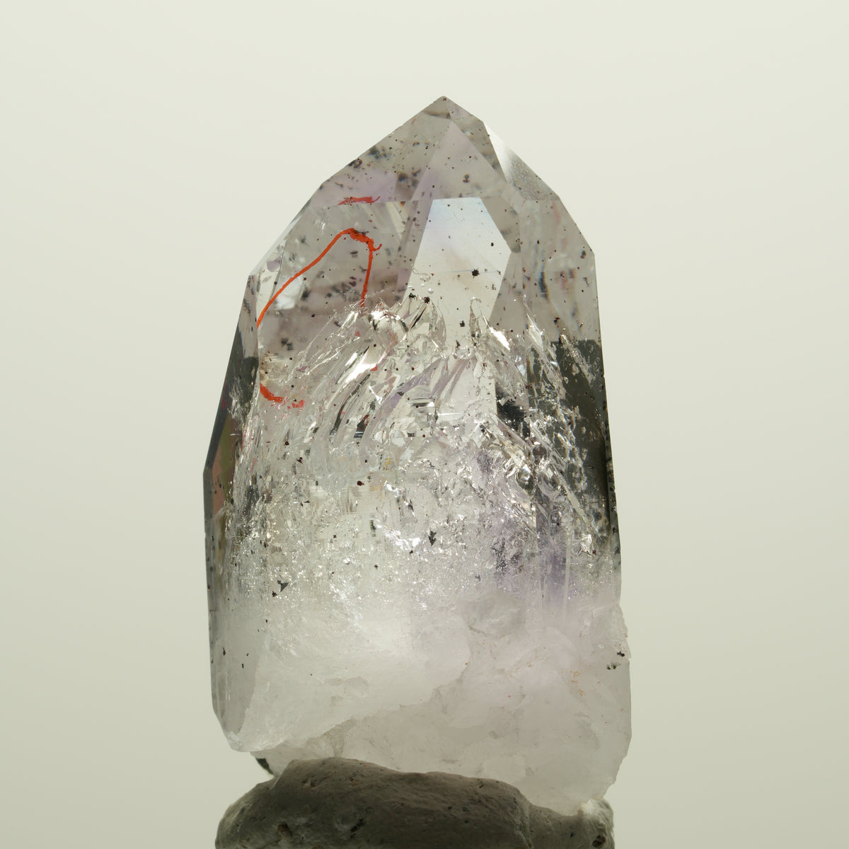 Enhydro Skelett Phantom Amethyst mit Hämatit, große Blase Streep Mine, Namibia 47*26*20mm #15054