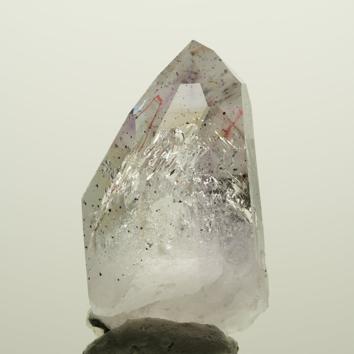 Enhydro Skelett Phantom Amethyst mit Hämatit, große Blase Streep Mine, Namibia 47*26*20mm #15054