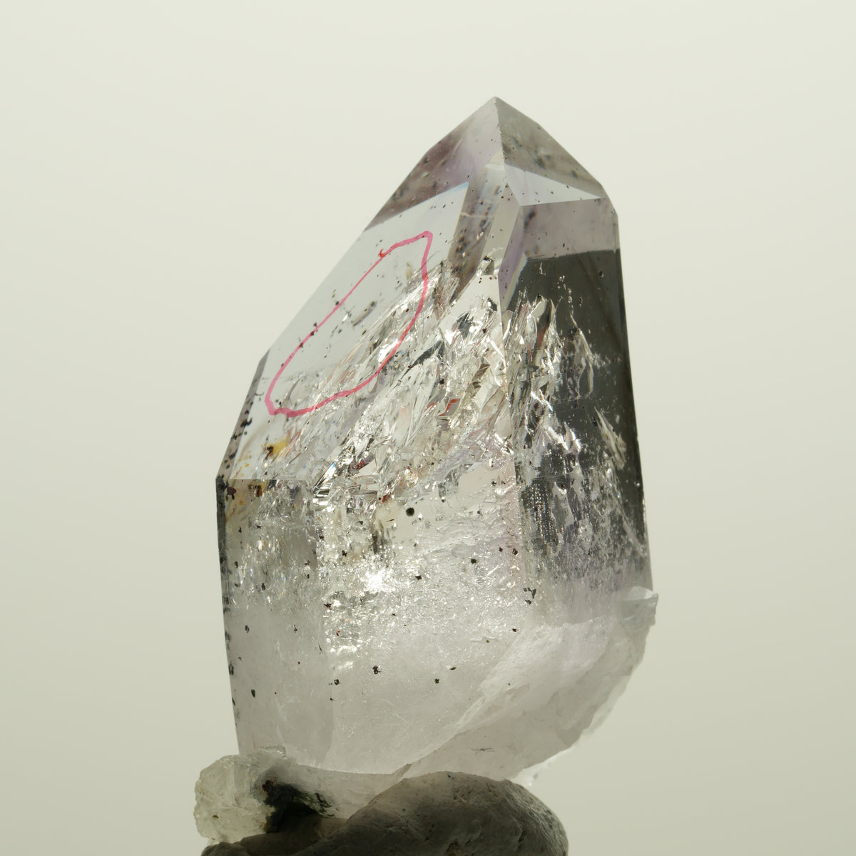 Enhydro Skelett Phantom Amethyst mit Hämatit, große Blase Streep Mine, Namibia 47*26*20mm #15054