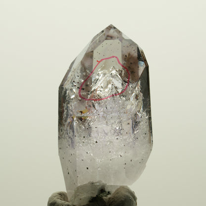Enhydro Skelett Phantom Amethyst mit Hämatit, große Blase Streep Mine, Namibia 47*26*20mm #15054