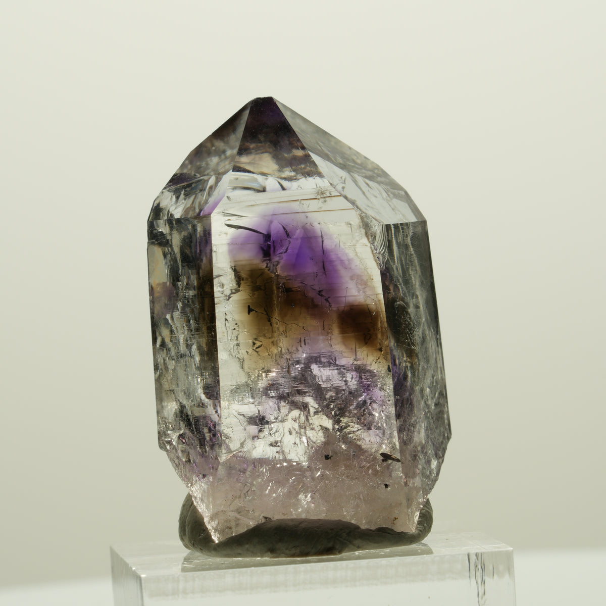 Harlekin Lemurian Phantom Amethyst Spitze Streep Mine, Namibia 38*25*15mm #15056