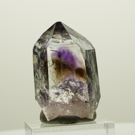 Harlekin Lemurian Phantom Amethyst Spitze Streep Mine, Namibia 38*25*15mm #15056