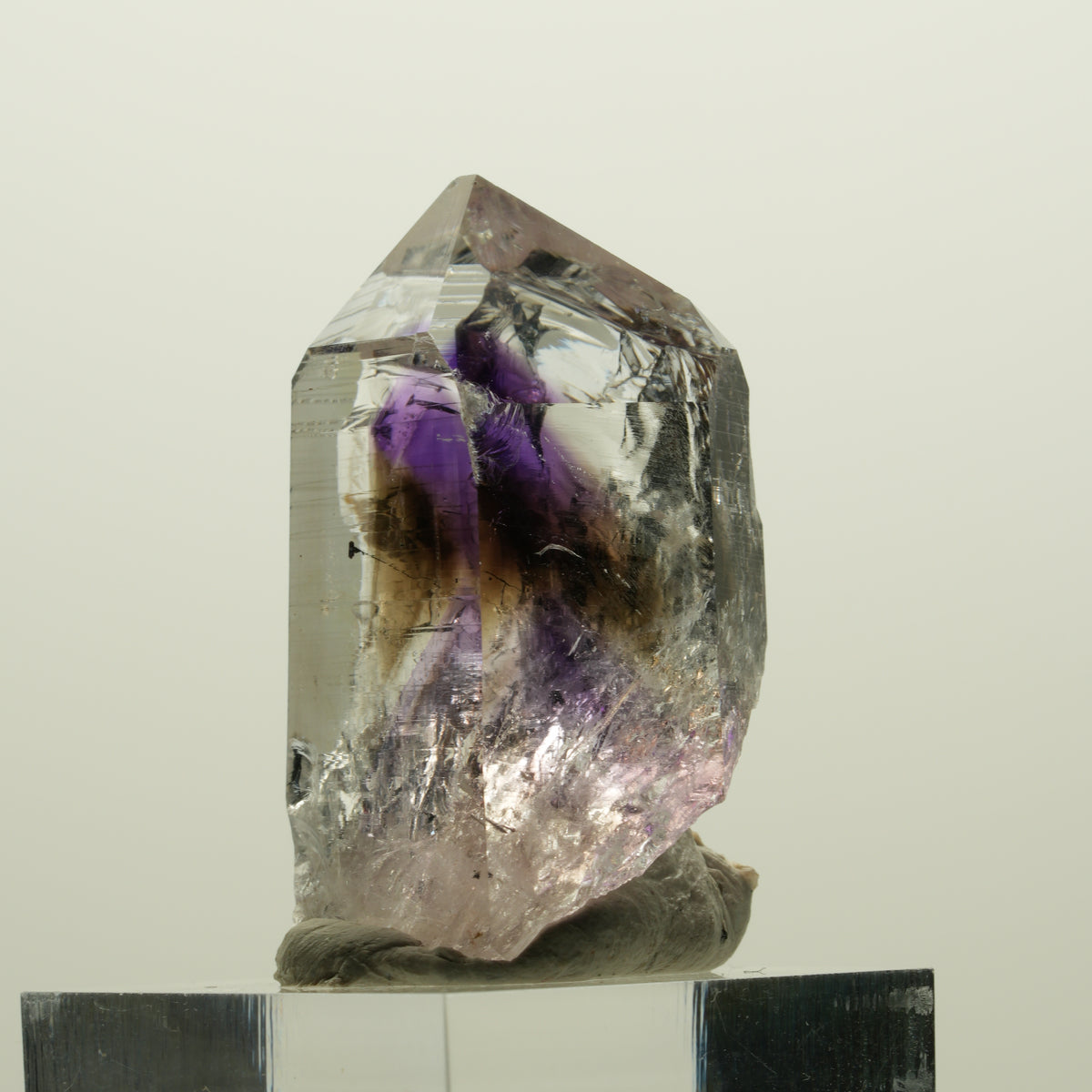 Harlekin Lemurian Phantom Amethyst Spitze Streep Mine, Namibia 38*25*15mm #15056