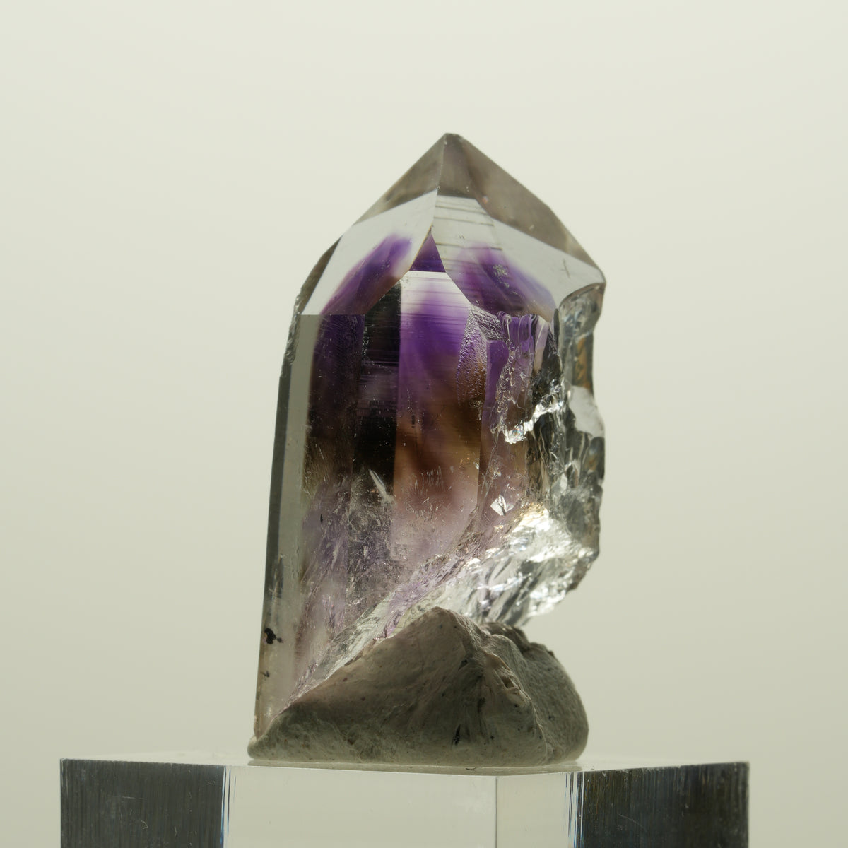 Harlekin Lemurian Phantom Amethyst Spitze Streep Mine, Namibia 38*25*15mm #15056