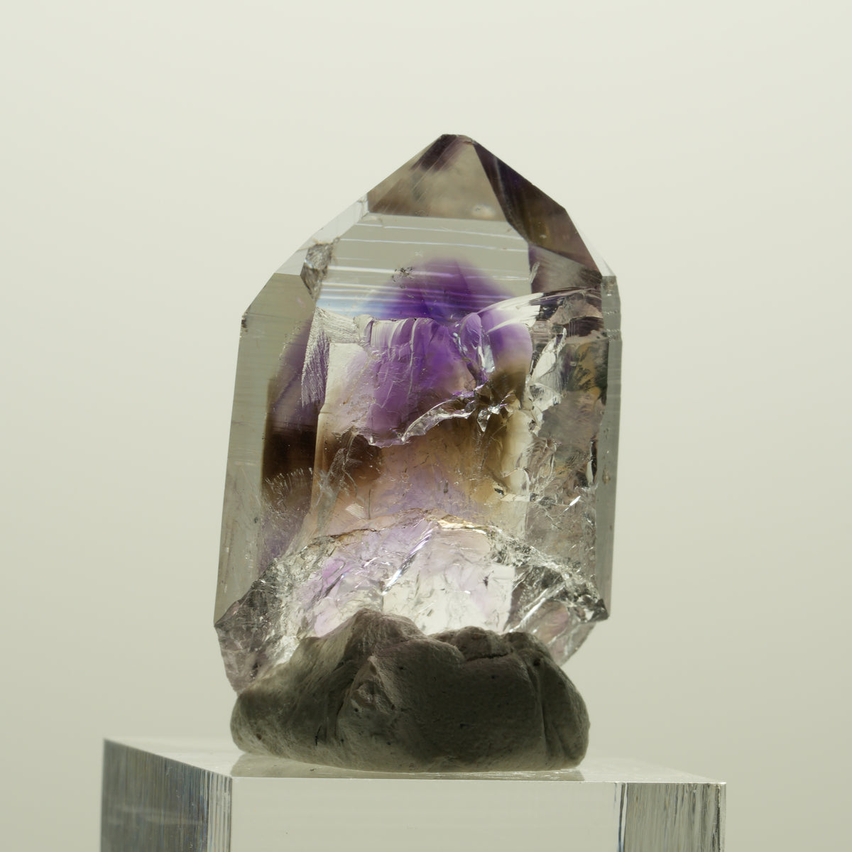 Harlekin Lemurian Phantom Amethyst Spitze Streep Mine, Namibia 38*25*15mm #15056
