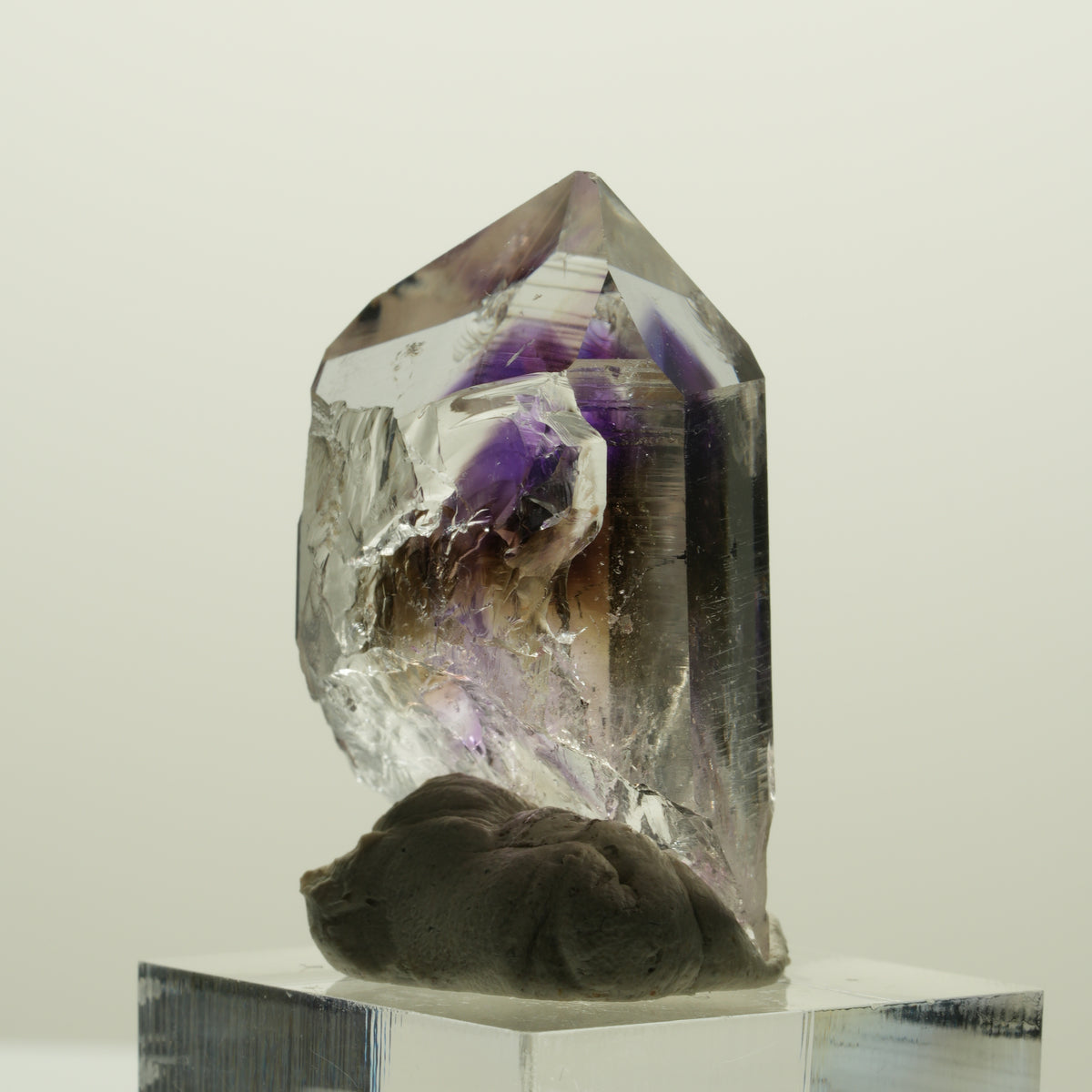 Harlekin Lemurian Phantom Amethyst Spitze Streep Mine, Namibia 38*25*15mm #15056