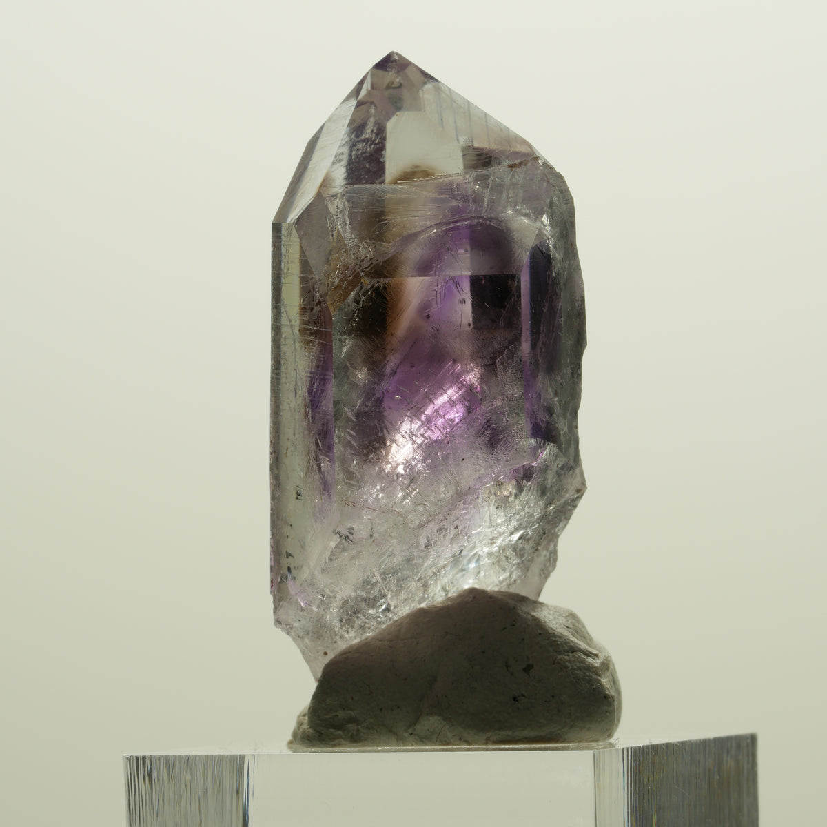 Harlekin Lemurian Phantom Amethyst Spitze Streep Mine, Namibia 43*19*22mm #15057