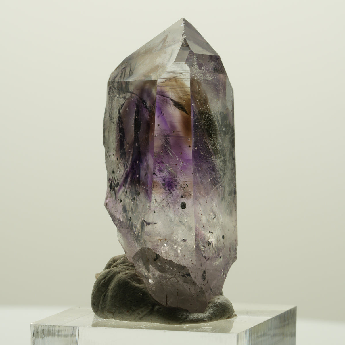 Harlekin Lemurian Phantom Amethyst Spitze Streep Mine, Namibia 43*19*22mm #15057