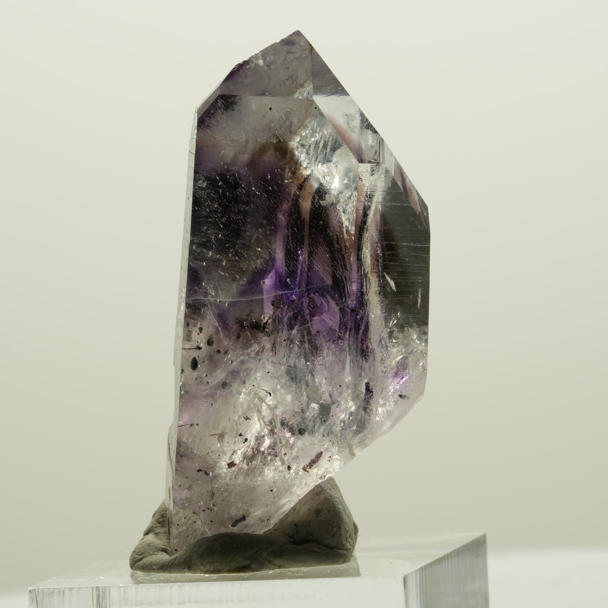 Harlekin Lemurian Phantom Amethyst Spitze Streep Mine, Namibia 43*19*22mm #15057