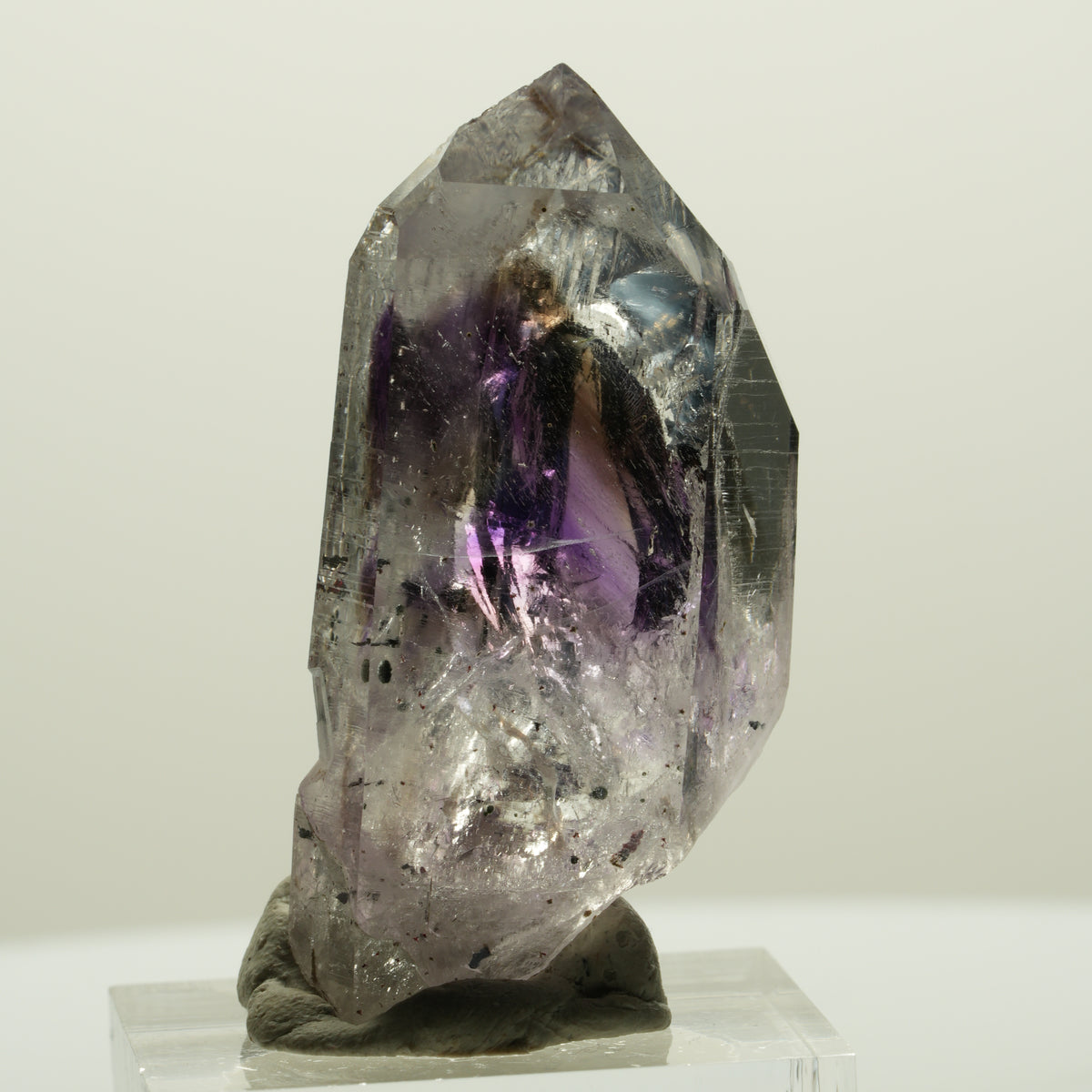 Harlekin Lemurian Phantom Amethyst Spitze Streep Mine, Namibia 43*19*22mm #15057
