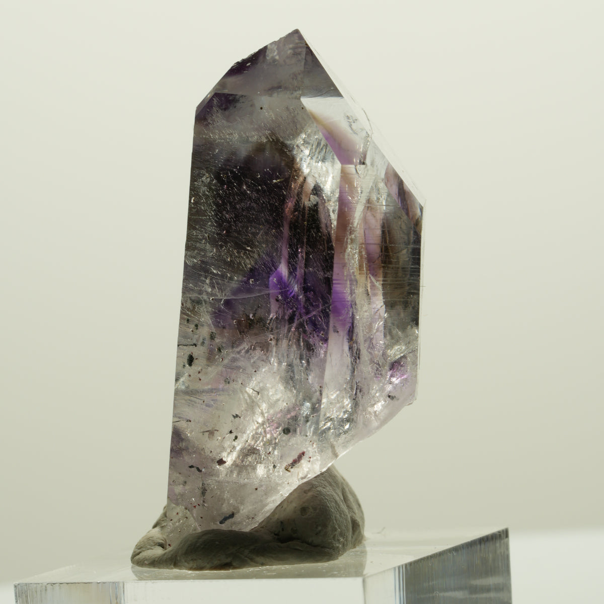 Harlekin Lemurian Phantom Amethyst Spitze Streep Mine, Namibia 43*19*22mm #15057
