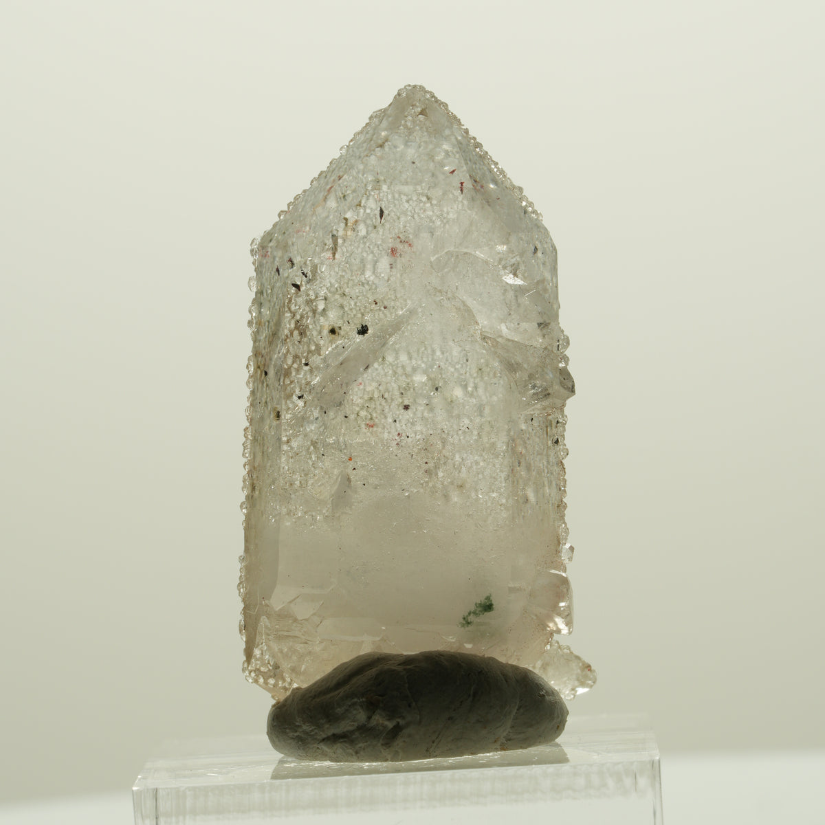 Skelett Rauchquarz Doppelender mit Analcim, Hämatit Streep Mine, Namibia 40*21*13mm #15058