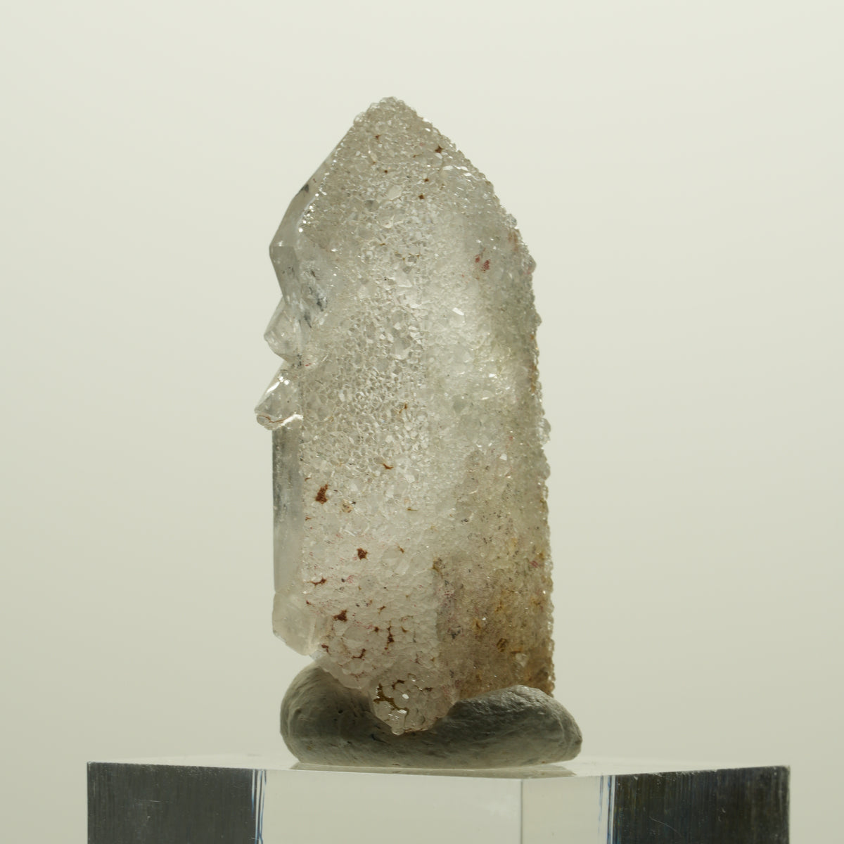 Skelett Rauchquarz Doppelender mit Analcim, Hämatit Streep Mine, Namibia 40*21*13mm #15058