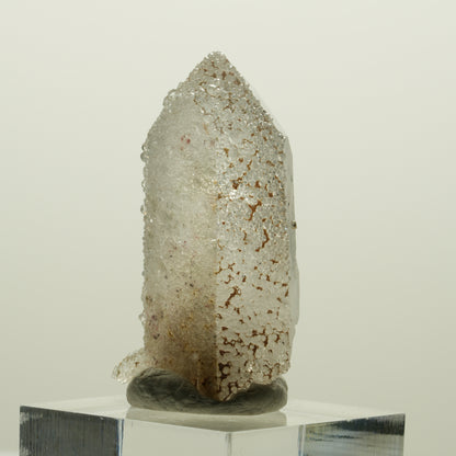 Skelett Rauchquarz Doppelender mit Analcim, Hämatit Streep Mine, Namibia 40*21*13mm #15058
