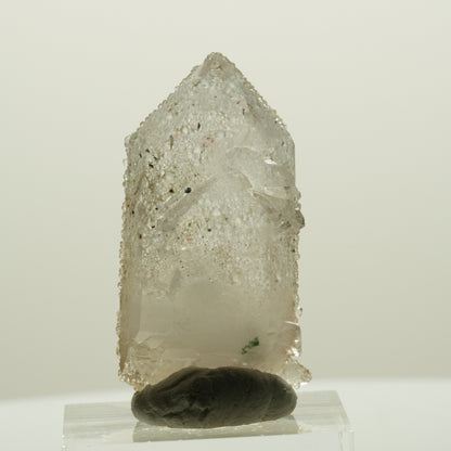 Skelett Rauchquarz Doppelender mit Analcim, Hämatit Streep Mine, Namibia 40*21*13mm #15058