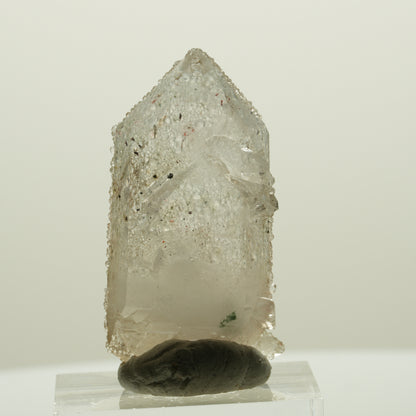 Skelett Rauchquarz Doppelender mit Analcim, Hämatit Streep Mine, Namibia 40*21*13mm #15058