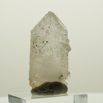 Skelett Rauchquarz Doppelender mit Analcim, Hämatit Streep Mine, Namibia 40*21*13mm #15058