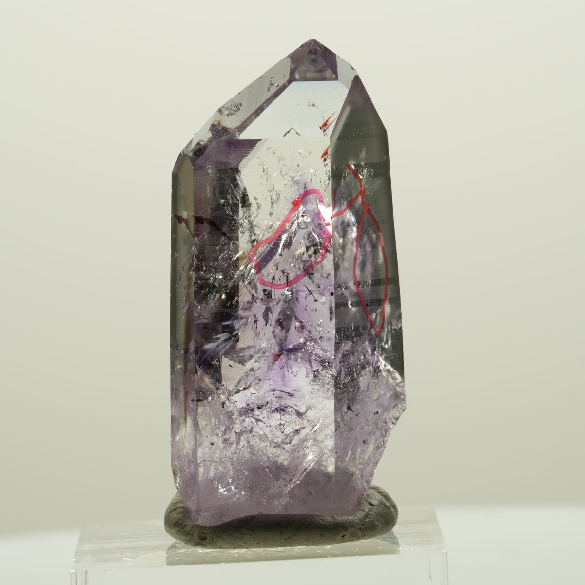 Enhydro Harlekin Skelett Phantom Amethyst, 2x Blase Streep Mine, Namibia 41*24*15mm #15059
