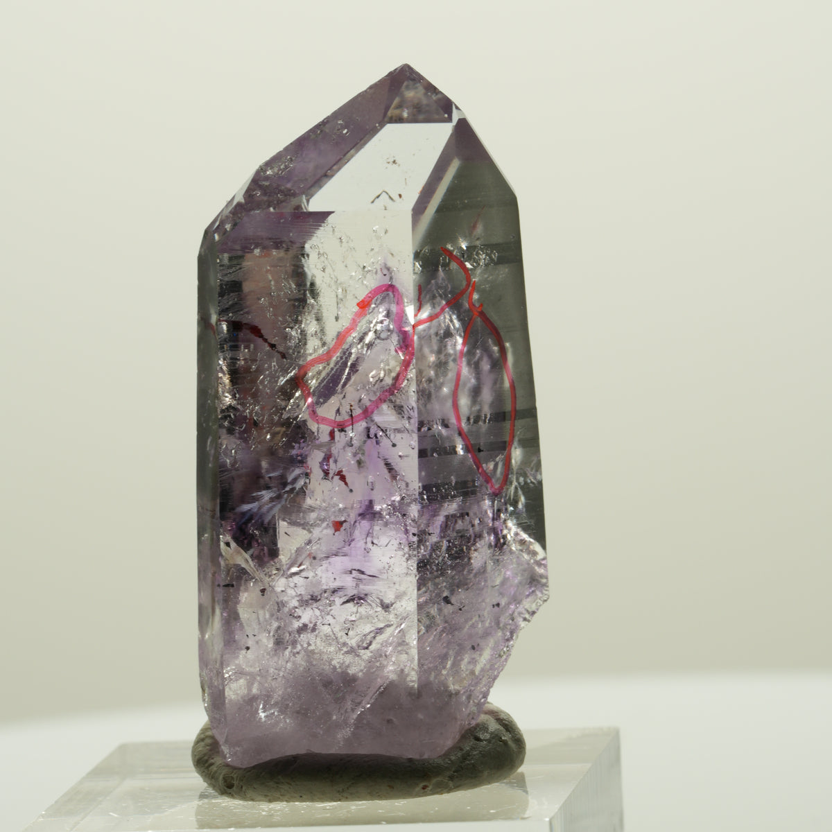 Enhydro Harlekin Skelett Phantom Amethyst, 2x Blase Streep Mine, Namibia 41*24*15mm #15059