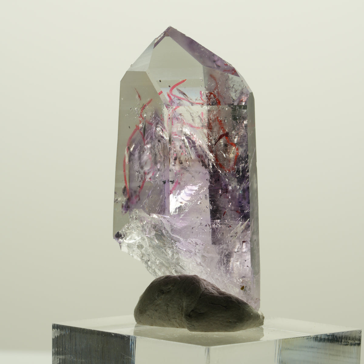 Enhydro Harlekin Skelett Phantom Amethyst, 2x Blase Streep Mine, Namibia 41*24*15mm #15059