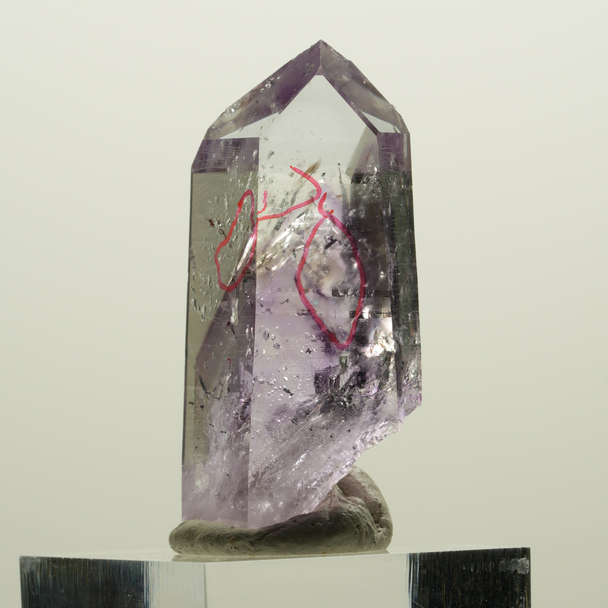 Enhydro Harlekin Skelett Phantom Amethyst, 2x Blase Streep Mine, Namibia 41*24*15mm #15059