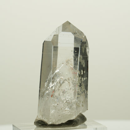 Enhydro Quartz fumé fantôme Lemurien, Analcime, Hématiite Streep Mine Namibie 39*20*15mm #15063