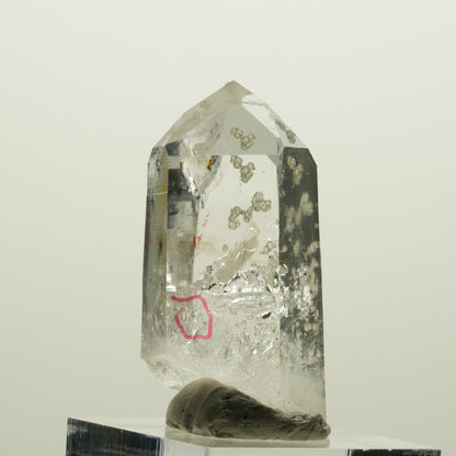 Enhydro Quartz fumé fantôme Lemurien, Analcime, Hématiite Streep Mine Namibie 39*20*15mm #15063