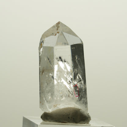 Enhydro Quartz fumé fantôme Lemurien, Analcime, Hématiite Streep Mine Namibie 39*20*15mm #15063