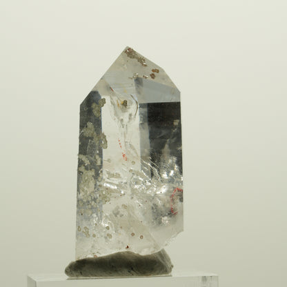 Enhydro Quartz fumé fantôme Lemurien, Analcime, Hématiite Streep Mine Namibie 39*20*15mm #15063
