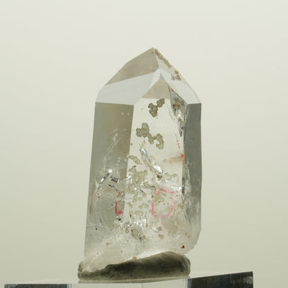Enhydro Quartz fumé fantôme Lemurien, Analcime, Hématiite Streep Mine Namibie 39*20*15mm #15063