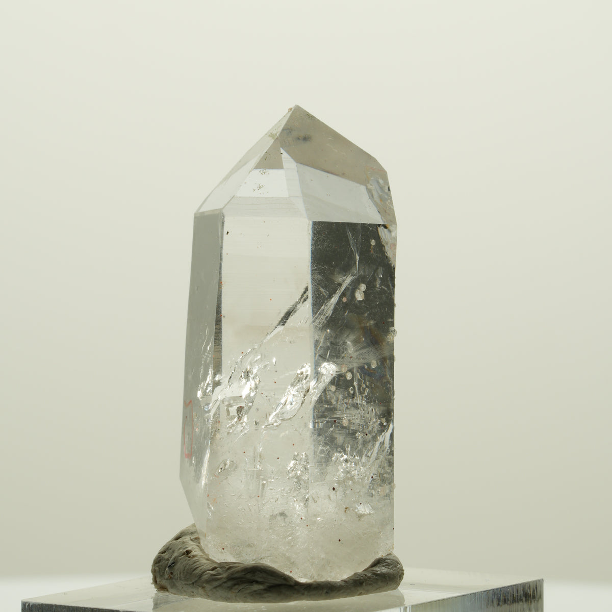 Enhydro Quartz fumé fantôme Lemurien, Analcime, Hématiite Streep Mine Namibie 39*20*15mm #15063