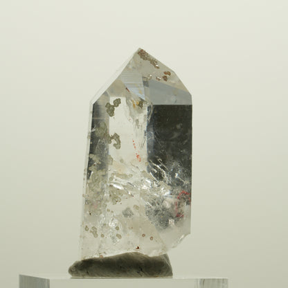 Enhydro Quartz fumé fantôme Lemurien, Analcime, Hématiite Streep Mine Namibie 39*20*15mm #15063