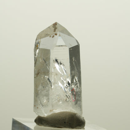 Enhydro Quartz fumé fantôme Lemurien, Analcime, Hématiite Streep Mine Namibie 39*20*15mm #15063