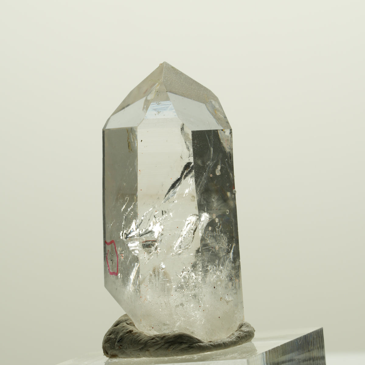Enhydro Quartz fumé fantôme Lemurien, Analcime, Hématiite Streep Mine Namibie 39*20*15mm #15063