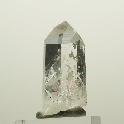Enhydro Quartz fumé fantôme Lemurien, Analcime, Hématiite Streep Mine Namibie 39*20*15mm #15063