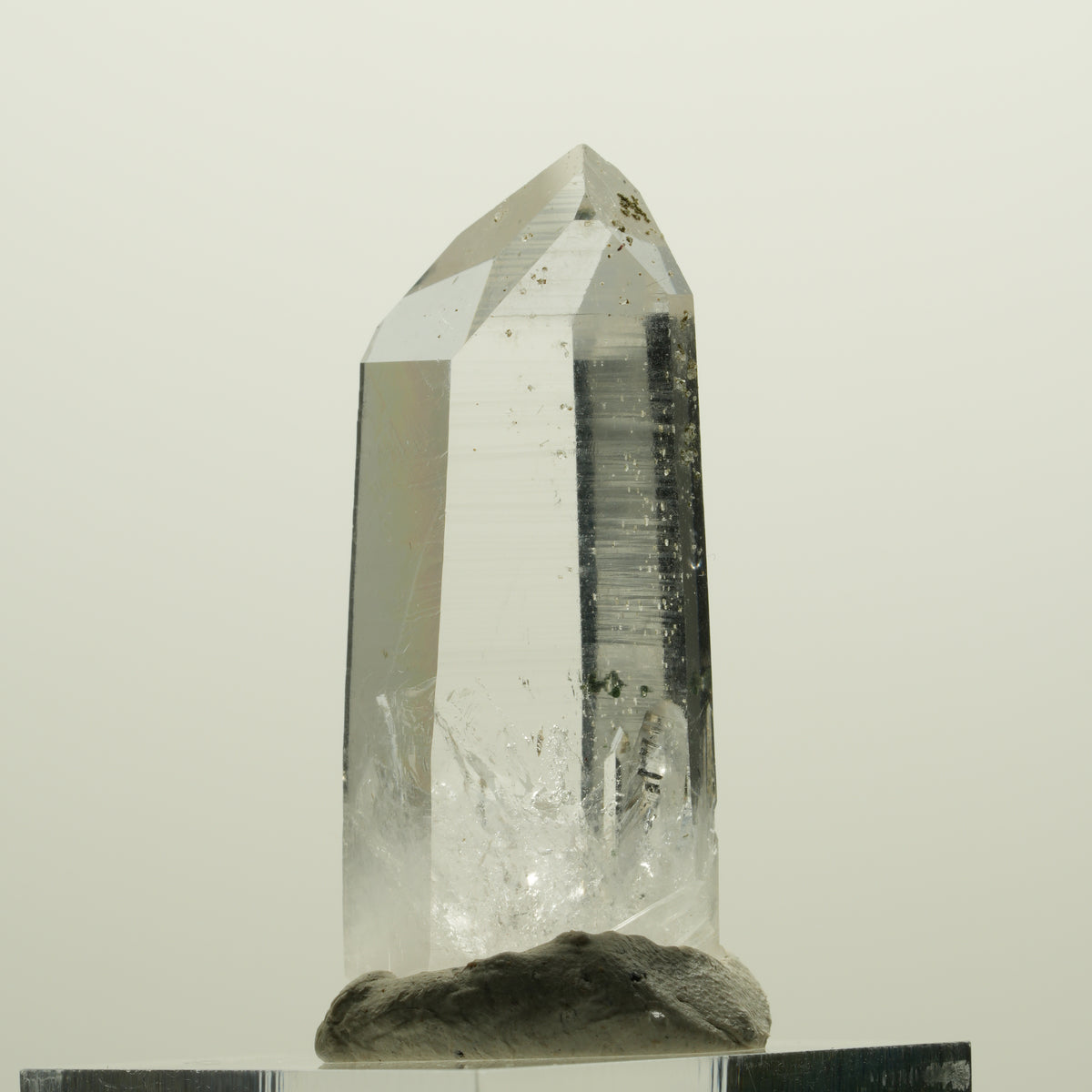 Lemurian Phantom Rauchquarz mit Analcim, Hämatit Streep Mine, Namibia 40*17*12mm #15064