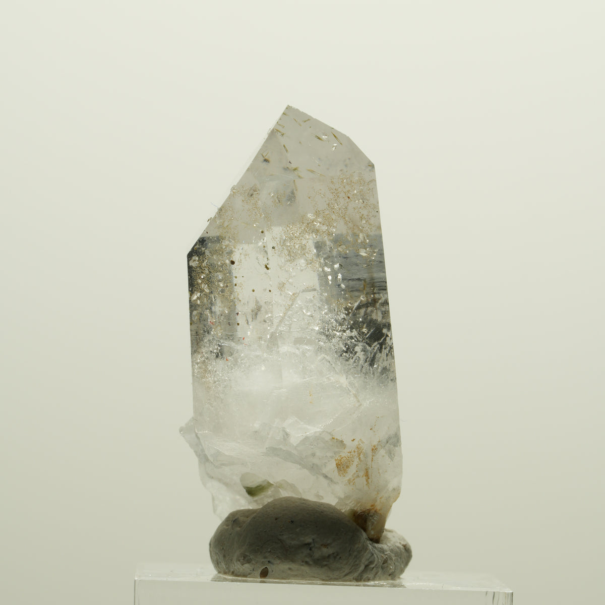 Lemurian Phantom Rauchquarz mit Analcim, Hämatit, Epidot Streep Mine, Namibia 40*20*18mm #15065