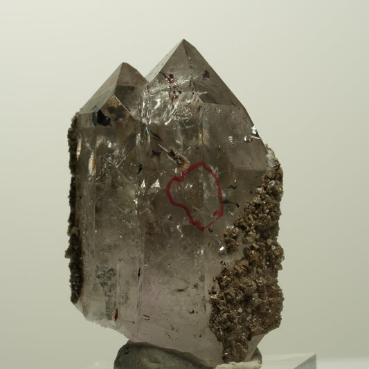 Enhydro Harlekin Phantom Rauchquarz, Analcim, Epidot Streep Mine Namibia 42*33*25mm #15068