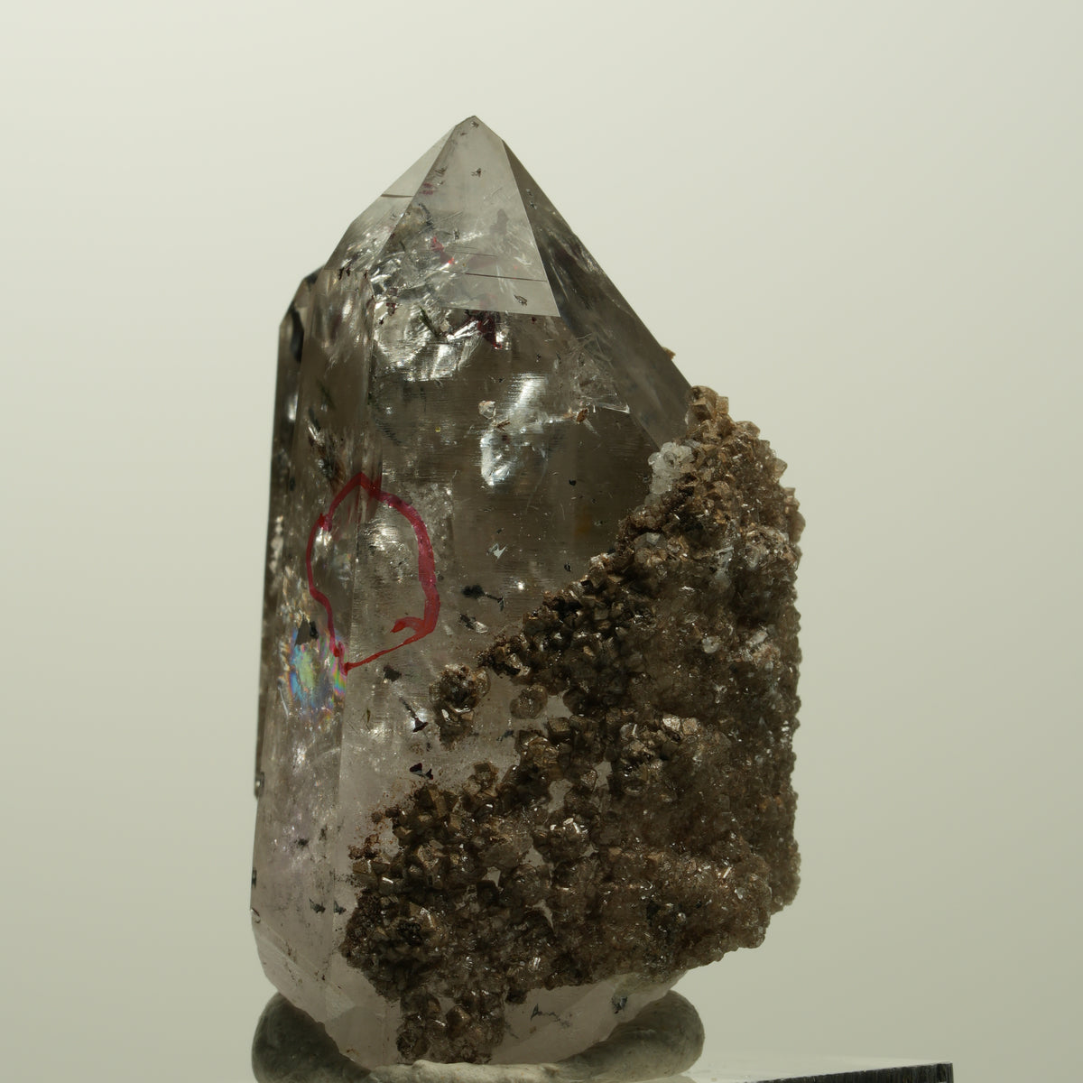 Enhydro Harlekin Phantom Rauchquarz, Analcim, Epidot Streep Mine Namibia 42*33*25mm #15068