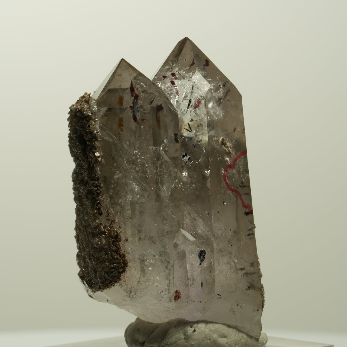 Enhydro Harlekin Phantom Rauchquarz, Analcim, Epidot Streep Mine Namibia 42*33*25mm #15068