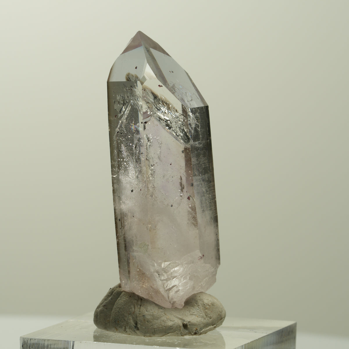 Skelett Phantom Amethyst mit Epidot, Hämatit Streep Mine, Namibia 42*15*12mm #15069